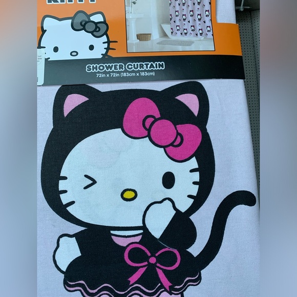 Hello Kitty Other - 🎃Hello Kitty Halloween Shower Curtain-black cat & skull themed purple